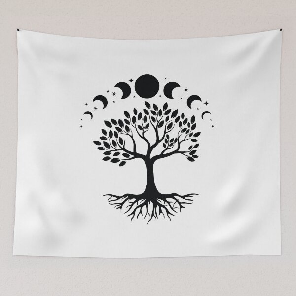 Item preview, Tree of Life with Moon Phases – Minimal Witchy Boho Line Art designed and sold by seritik.