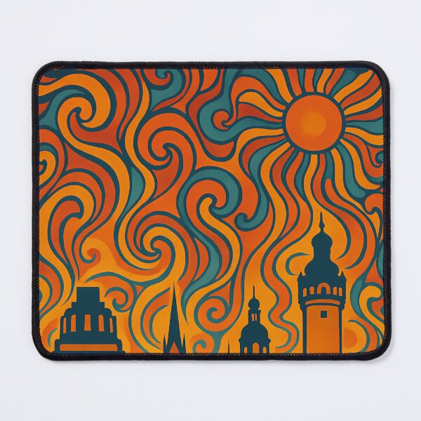 Item preview, Trippy Psychedelic Poster of Leipzig | Neon Monument Skyline | Surreal German Cityscape Art designed and sold by PaintedPixels01.