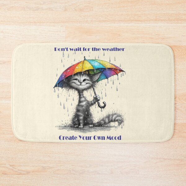 Item preview, Funny Cat with Umbrella. Don't wait for the Weather... designed and sold by Natart1004.