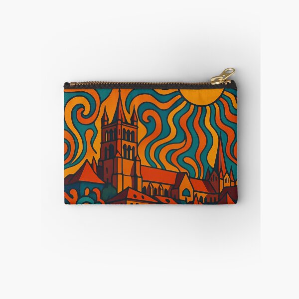 Item preview, Trippy Psychedelic Poster of Lausanne | Neon Lake Geneva Glow | Surreal Swiss Cityscape Art designed and sold by PaintedPixels01.