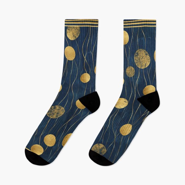 Item preview, Midnight Blue & Gold Minimal Circle Repeat – Stylish Home Print designed and sold by annenambiro.