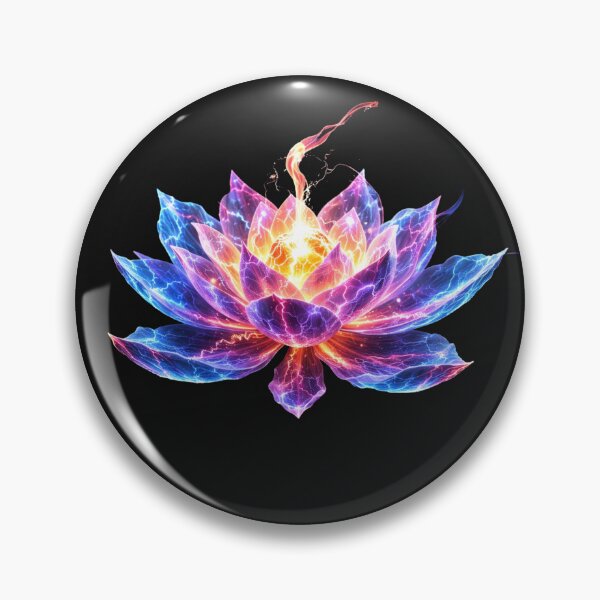 Item preview, Plasma Lotus Singularity – Neon Lotus with Energy Core (Cosmic Electric Floral Design) designed and sold by slinsish.