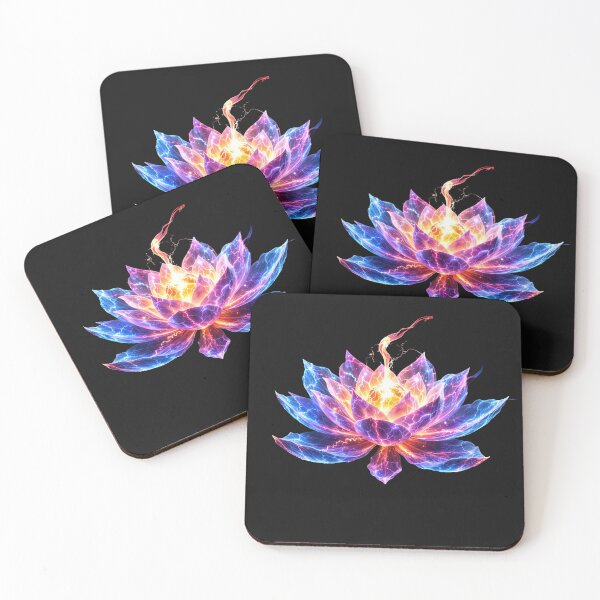 Item preview, Plasma Lotus Singularity – Neon Lotus with Energy Core (Cosmic Electric Floral Design) designed and sold by slinsish.