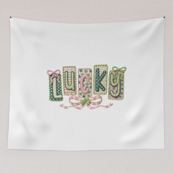 Item preview, LUCKY – Faux Yarn & Shamrock St. Patrick’s Day Design designed and sold by Saxon Designs.