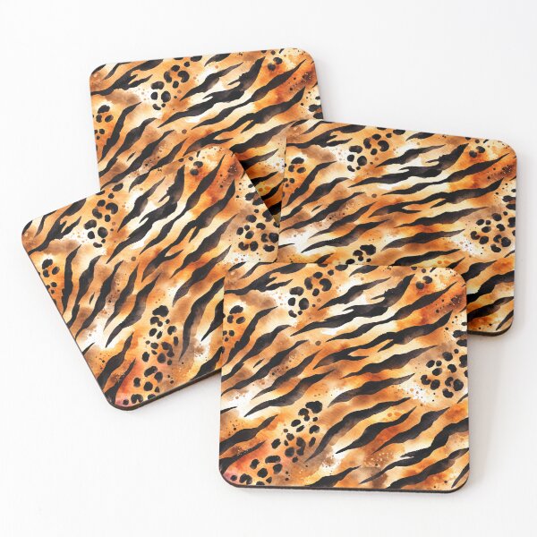 Item preview, Tiger & Leopard Watercolor Animal Print Pattern – Seamless Wild Safari Texture designed and sold by DrizzyV.
