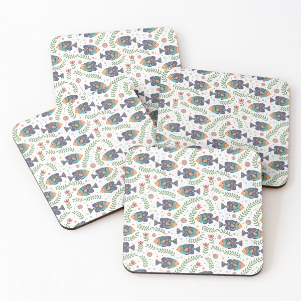 Item preview, Picasso Triggerfish Seamless Repeating Pattern – Folk Art by heidiannemorris © designed and sold by FOLK ART FUSION by heidiannemorris.