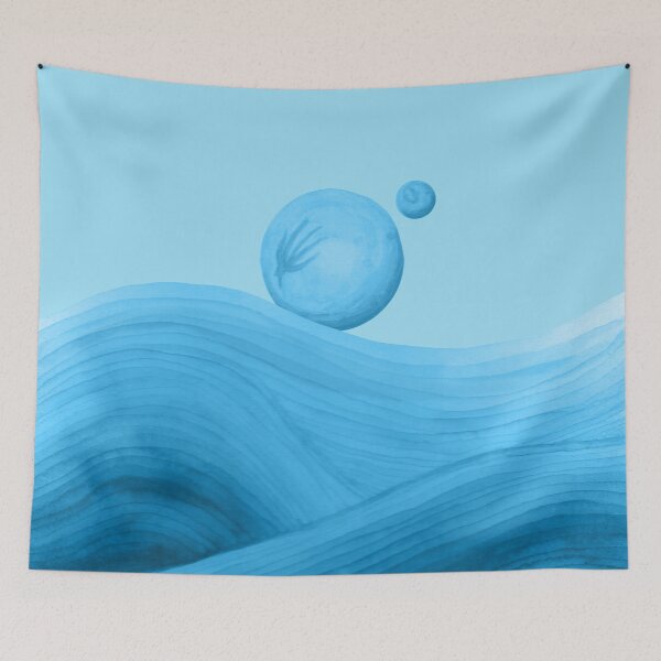 Item preview, Dune watercolour spice and moons blue designed and sold by helengarvey.