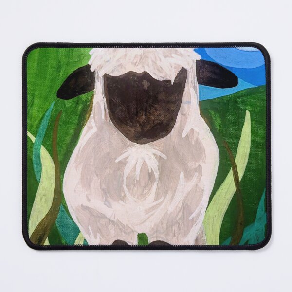 Item preview, Valais blacknose sheep painting designed and sold by Art-By-Rosalind.