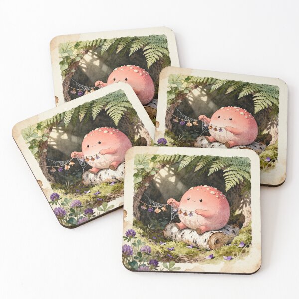 Item preview, Mushroom Folk Crafting - Cottagecore Forest Art designed and sold by PictorialWhimsy.