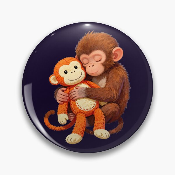 Item preview, Baby Monkey Punch Hugging A Plush Toy Monkey designed and sold by Trendsecne.