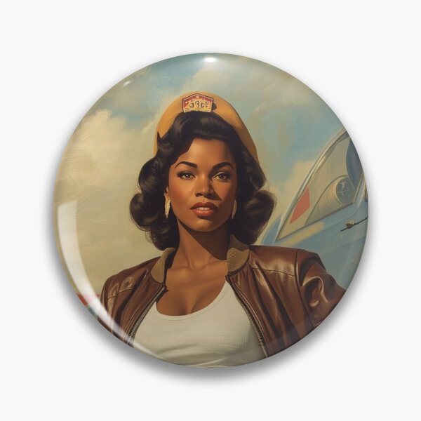 Item preview, Retro WWII Pin-Up with P‑51 Mustang | 1940s Aviation Glam Art Print designed and sold by MissSaylor.