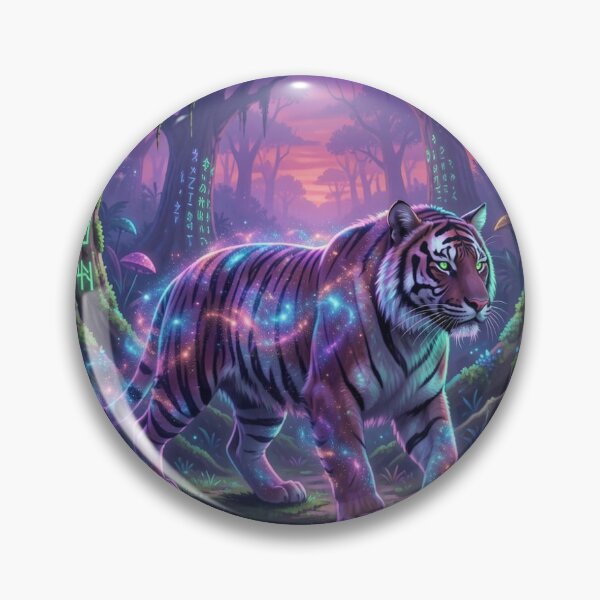Artikelvorschau, Mystical Forest Tiger with Magical Light Patterns in Enchanted Twilight Atmosphere entworfen und verkauft von FotoworldEdel.