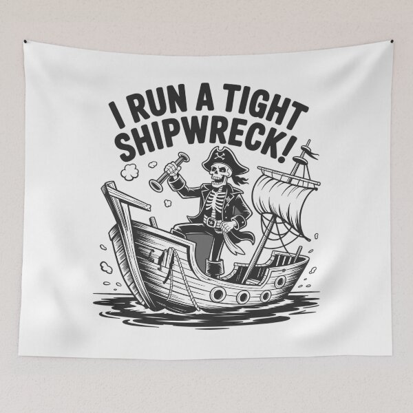 Item preview, Skeleton Pirate – I Run a Tight Shipwreck  designed and sold by Fadi Alyaldani.