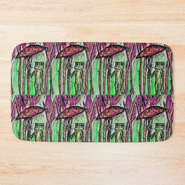 Item preview, Frog With Mushroom Umbrella (Green) designed and sold by Divienjj.