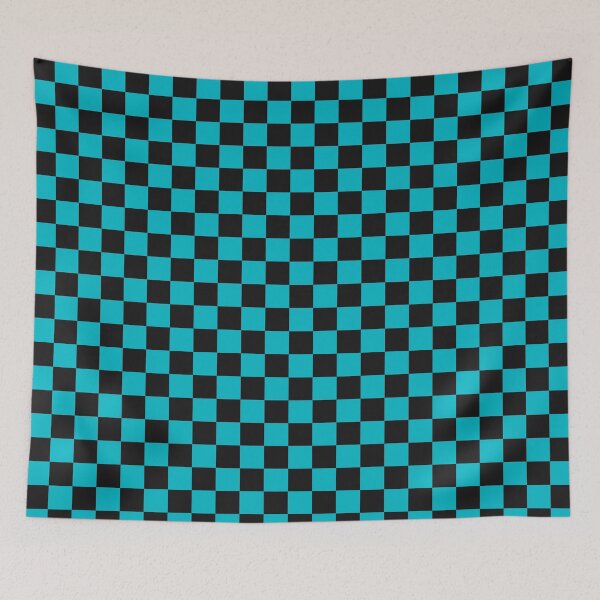 Item preview, Black And Cyan Checkered Pattern designed and sold by pattern-archive.