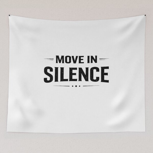 Item preview, Move In Silence – Bold Minimal Motivational Typography Design (Black & White) designed and sold by RelateAndTee.