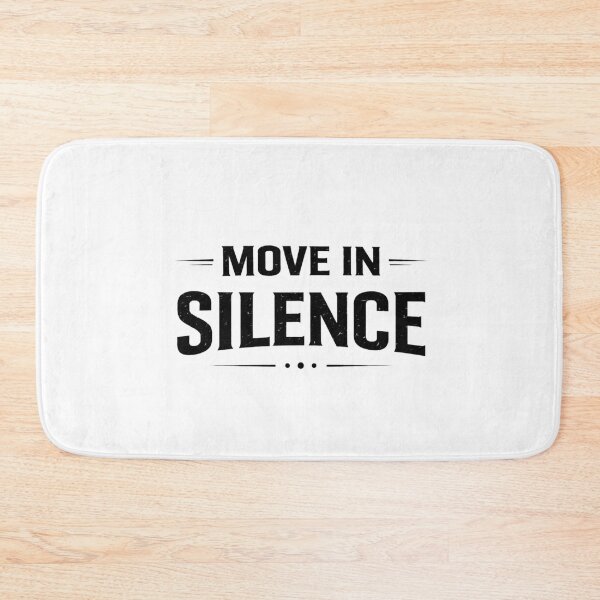 Item preview, Move In Silence – Bold Minimal Motivational Typography Design (Black & White) designed and sold by RelateAndTee.