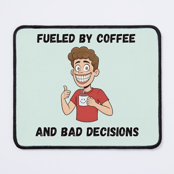 Item preview, Fueled by Coffee and Bad Decisions, Funny Caffeine Item designed and sold by Mogale-Hill.