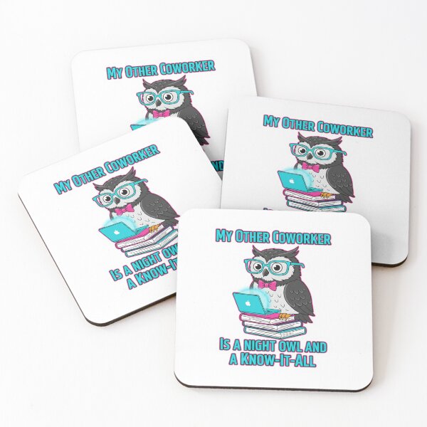 Item preview, My Other Coworker Is a Night Owl Funny Remote Work Sticker Cute Tech Humor designed and sold by ZYNORAworld.