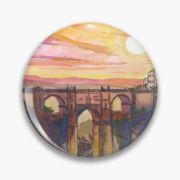 Item preview, Ronda Spain Painting with Puente Nuevo and Dramatic Gorge View designed and sold by artshop77.