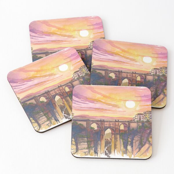 Item preview, Ronda Spain Painting with Puente Nuevo and Dramatic Gorge View designed and sold by artshop77.