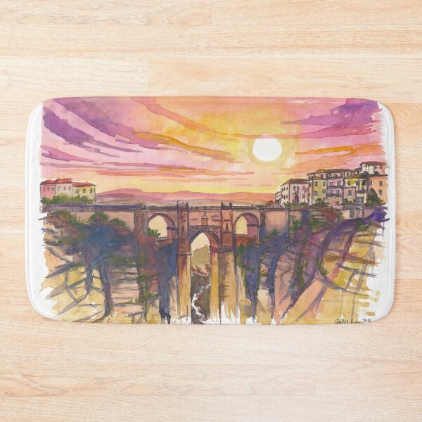 Item preview, Ronda Spain Painting with Puente Nuevo and Dramatic Gorge View designed and sold by artshop77.