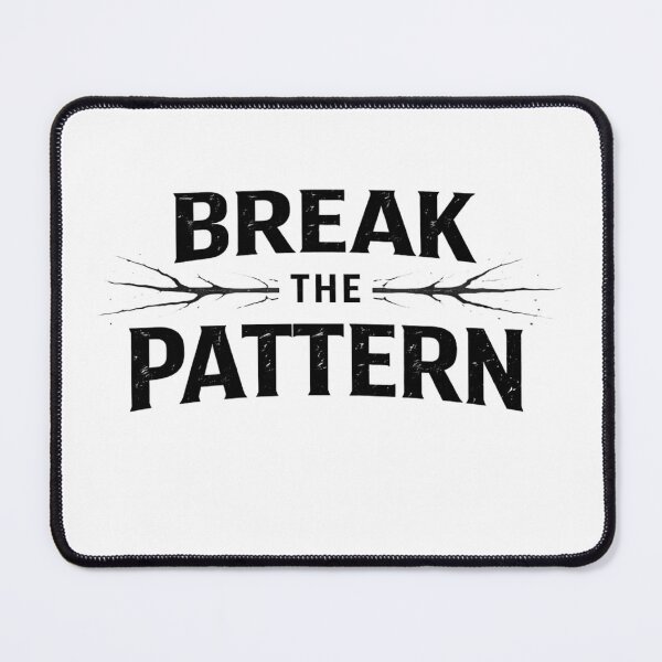 Item preview, Break The Pattern – Bold Minimal Motivational Typography Design (Black & White) designed and sold by RelateAndTee.
