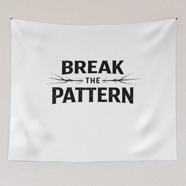 Item preview, Break The Pattern – Bold Minimal Motivational Typography Design (Black & White) designed and sold by RelateAndTee.