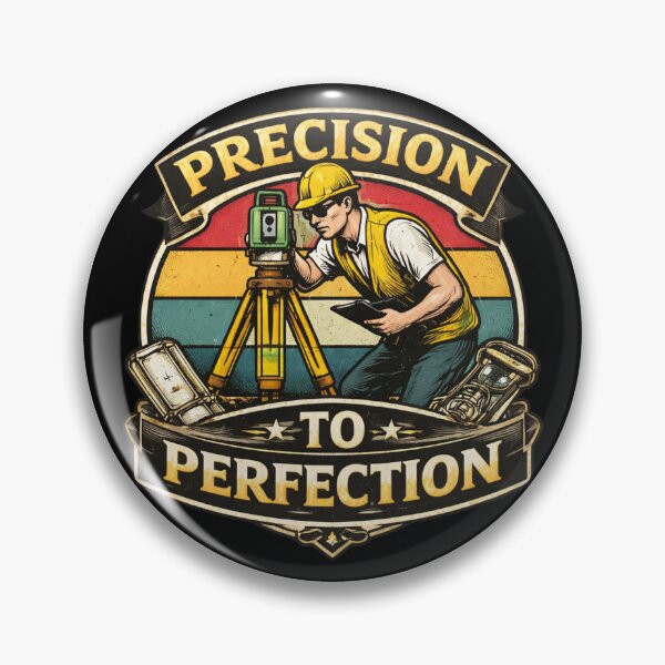 Item preview, Precision to Perfection Surveyor Retro Badge designed and sold by Virelo.