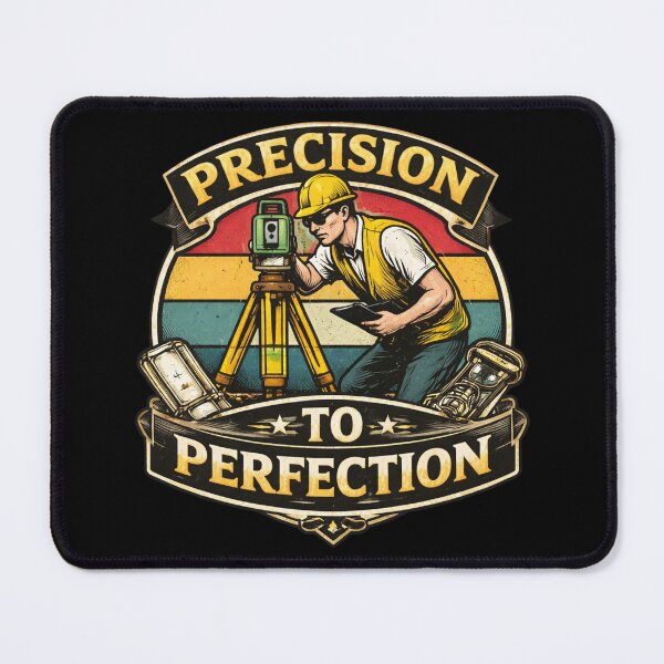 Item preview, Precision to Perfection Surveyor Retro Badge designed and sold by Virelo.