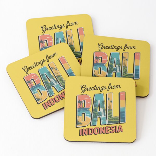 Item preview, Greetings from Bali Indonesia – Retro Travel Postcard Greeting Card Design designed and sold by Timeless Design.
