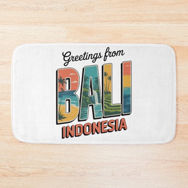 Item preview, Greetings from Bali Indonesia – Retro Travel Postcard Greeting Card Design designed and sold by Timeless Design.