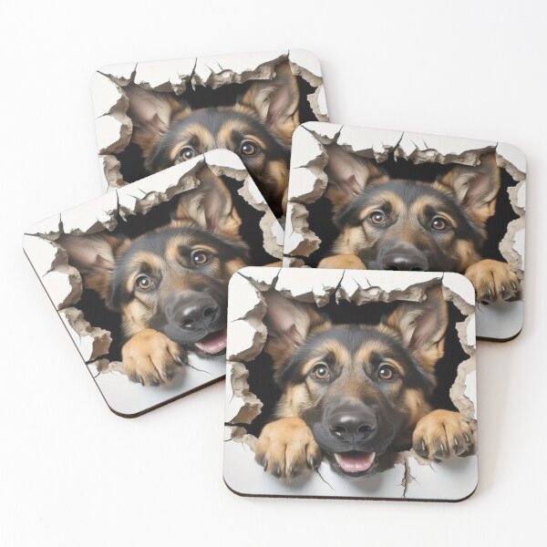 Item preview, German Shepherd Breaking Through Wall – Bold Dog Design designed and sold by Bittor18.