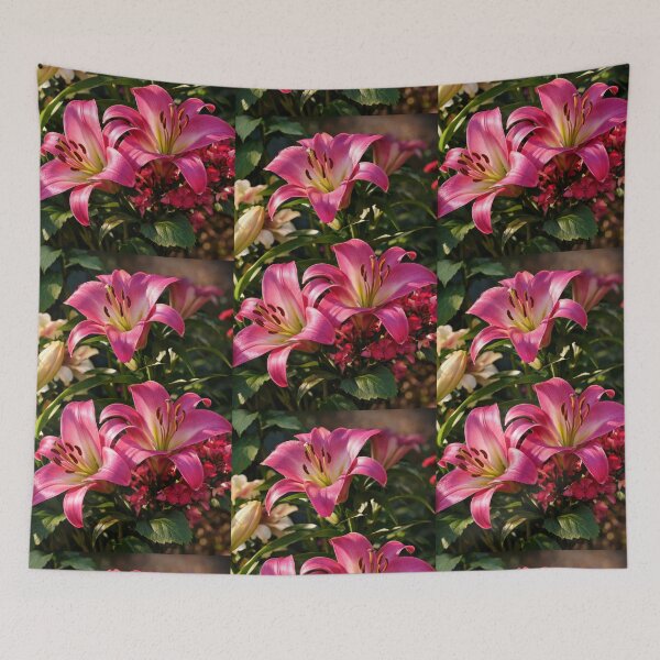 Item preview, Radiant Pink Lilies in Bloom designed and sold by Dreamy Armine Art.