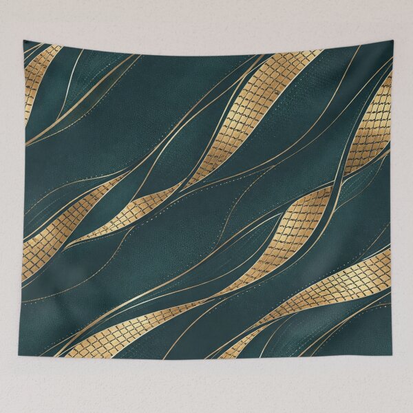 Item preview, Gold Mosaic Elegance on Deep Teal designed and sold by annenambiro.