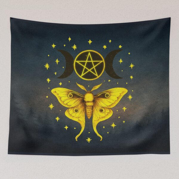 Item preview, Enchanted Celestial Moth With Pentagram & Moon Phases designed and sold by MysticOzzy.