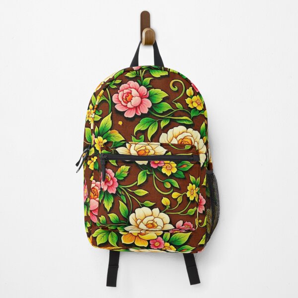 Item preview, Vibrant Botanical Bloom Pattern on Earthy Brown designed and sold by optimusprime39.