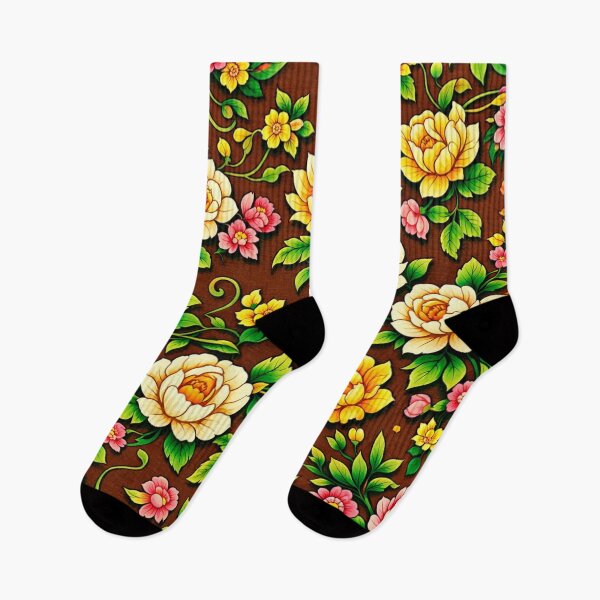 Item preview, Vibrant Botanical Bloom Pattern on Earthy Brown designed and sold by optimusprime39.