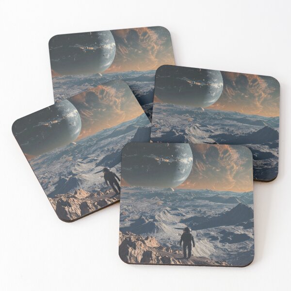 Item preview, Astronaut Exploring Alien Planet Landcape designed and sold by QuantumDrift.