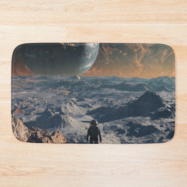 Item preview, Astronaut Exploring Alien Planet Landcape designed and sold by QuantumDrift.