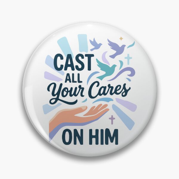 Item preview, Cast All Your Cares On Him – 1 Peter 5:7 Christian Bible Verse Inspirational Faith  designed and sold by stylishdzign.