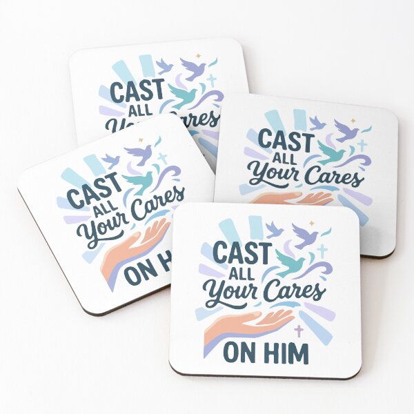 Item preview, Cast All Your Cares On Him – 1 Peter 5:7 Christian Bible Verse Inspirational Faith  designed and sold by stylishdzign.