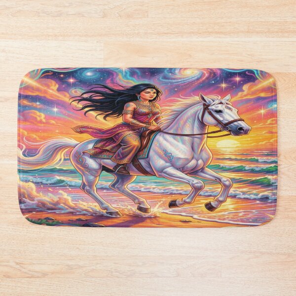 Item preview, Mystical Sunset Rider with Cosmic Sky and Enchanted Beach Fantasy Vibes in Motion designed and sold by FotoworldEdel.