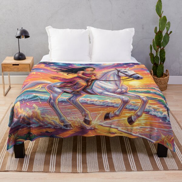 Item preview, Mystical Sunset Rider with Cosmic Sky and Enchanted Beach Fantasy Vibes in Motion designed and sold by FotoworldEdel.