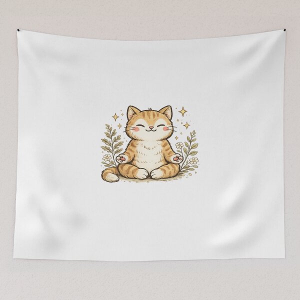 Item preview, Meditating Cat, Cute Yoga Cat Design for Relaxation & Mindfulness designed and sold by Gletschie.