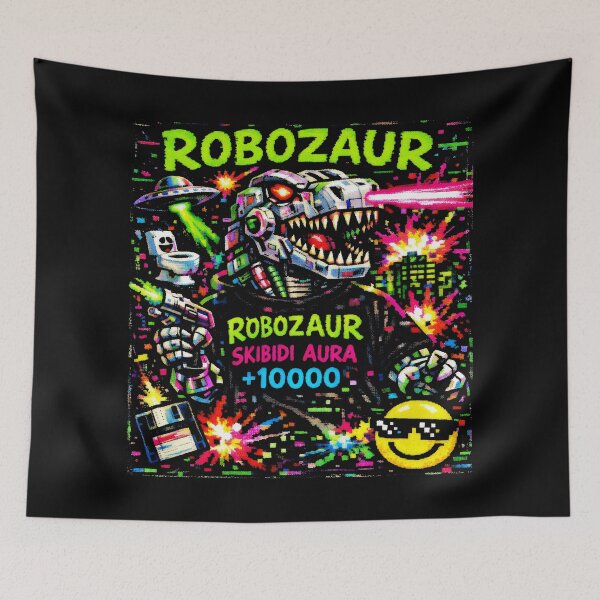 Item preview, Robozaur Skibidi Aura Internet Culture Glitch Art designed and sold by SplashTastic.