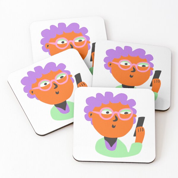 Item preview, Funny Grandma with Purple Hair and Smartphone designed and sold by KoDi91.
