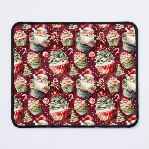 Item preview, Vintage Christmas Cupcake and Santa Claus Pattern designed and sold by LouieVanille.