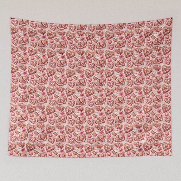 Item preview, Vintage Christmas Pink Gingerbread Pattern  designed and sold by LouieVanille.
