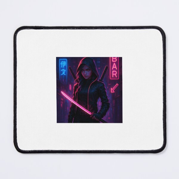 Item preview, Neon Katana Warrior – Cyberpunk Alley Assassin designed and sold by ZolaDesings.